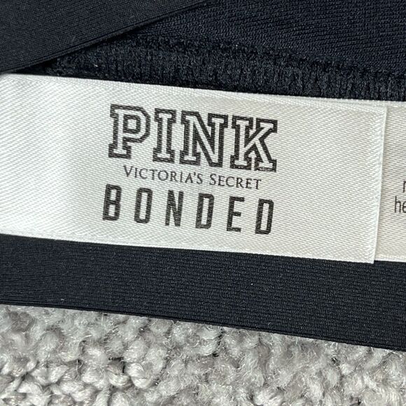 PINK Victorias Secret Bralette Womens Small Bonded Pullover Everyday Black Gold - Picture 3 of 9